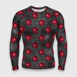 Рашгард мужской Красные бутоны цветов, цвет: 3D-принт