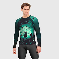 Рашгард мужской Хэллоуин - Гуляющие мертвецы, цвет: 3D-принт — фото 2