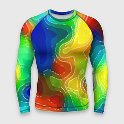 Рашгард мужской Разноцветная абстрактная композиция, цвет: 3D-принт