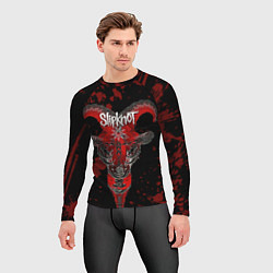Рашгард мужской Slipknot - красный козел, цвет: 3D-принт — фото 2