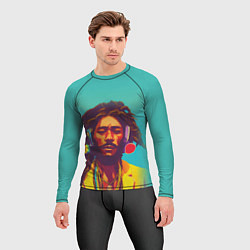 Рашгард мужской В стиле Боба Марли и регги, цвет: 3D-принт — фото 2