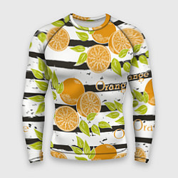 Рашгард мужской Апельсины на чёрно-белом фоне, цвет: 3D-принт