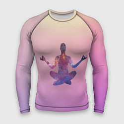Рашгард мужской Поза лотоса в йоге, цвет: 3D-принт