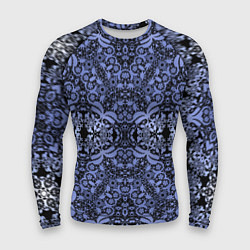 Рашгард мужской Ажурный модный кружевной синий узор, цвет: 3D-принт