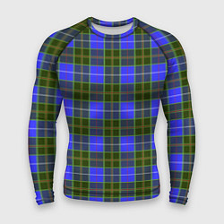 Рашгард мужской Ткань Шотландка сине-зелёная, цвет: 3D-принт