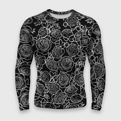 Рашгард мужской Чайная роза: Черно белыи принт, цвет: 3D-принт