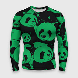 Рашгард мужской Panda green pattern, цвет: 3D-принт
