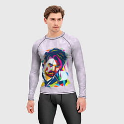 Рашгард мужской Геометрический портрет Джонни Деппа, цвет: 3D-принт — фото 2