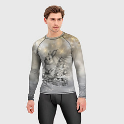 Рашгард мужской Кролик карандошом, цвет: 3D-принт — фото 2