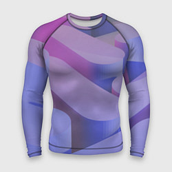 Рашгард мужской Абстрактные фиолетовые прямоугольники со скругленн, цвет: 3D-принт