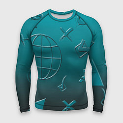 Рашгард мужской Символы соцсетей, цвет: 3D-принт