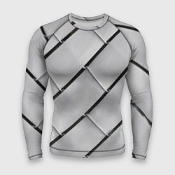 Мужской рашгард Серый блоковый металлический паттерн