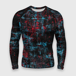 Мужской рашгард Абстракт красного, голубого и чёного