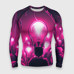 Рашгард мужской Абстрактные идеи в виде лампочек у людей в неоново, цвет: 3D-принт