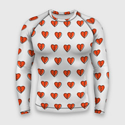 Рашгард мужской Разбитые сердца на белом фоне, цвет: 3D-принт