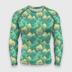 Рашгард мужской Камуфляж деревья двуцветный, цвет: 3D-принт