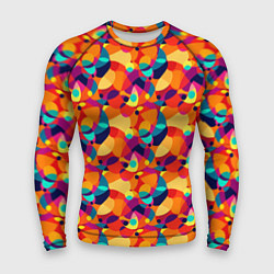 Рашгард мужской Абстрактный узор из разноцветных окружностей, цвет: 3D-принт