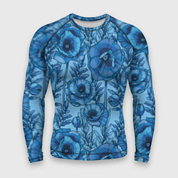 Рашгард мужской Синие цветы, цвет: 3D-принт