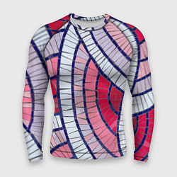 Рашгард мужской Абстрактная белая-фиолетовая-красная текстура, цвет: 3D-принт