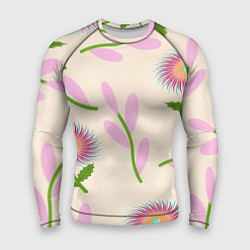 Рашгард мужской Цветок игольчатый и веточка, цвет: 3D-принт