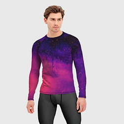 Рашгард мужской Фиолетовый космос, цвет: 3D-принт — фото 2