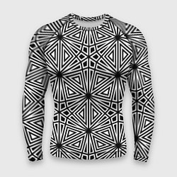 Рашгард мужской Паттерн из чёрно-белого множества треугольников, цвет: 3D-принт