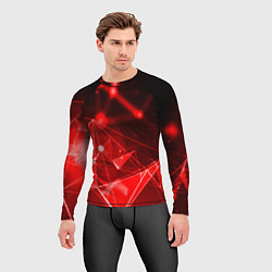 Рашгард мужской Абстрактные красные лучи, цвет: 3D-принт — фото 2