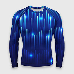 Рашгард мужской Светящиеся синие линии, цвет: 3D-принт