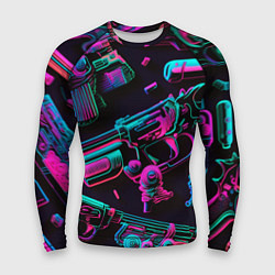 Рашгард мужской Неоновый пистолет, цвет: 3D-принт