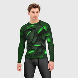 Рашгард мужской Зеленые объемные осколки, цвет: 3D-принт — фото 2