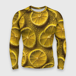 Рашгард мужской Сочный паттерн из долек лимона, цвет: 3D-принт