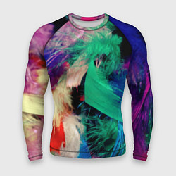 Мужской рашгард Неоновые перья павлина