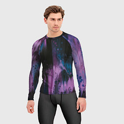 Рашгард мужской Фиолетовые абстрактные тени, цвет: 3D-принт — фото 2