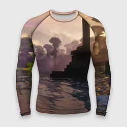 Рашгард мужской Minecraft - река в лесу, цвет: 3D-принт
