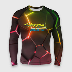 Мужской рашгард Cyberpunk 2077 phantom liberty logo neon