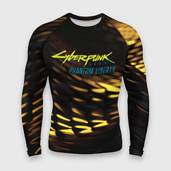 Мужской рашгард Cyberpunk 2077 phantom liberty black gold