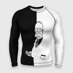 Рашгард мужской Homer Simpson - black and white, цвет: 3D-принт