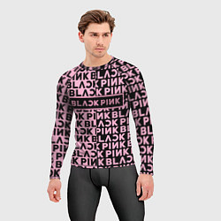 Рашгард мужской Blackpink - pink text, цвет: 3D-принт — фото 2