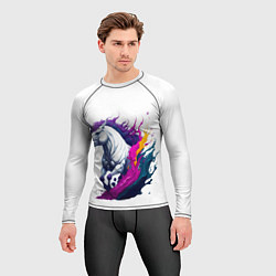 Рашгард мужской Единорог в красках, цвет: 3D-принт — фото 2