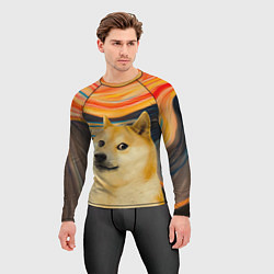 Рашгард мужской Собака Доге пародия на Крик, цвет: 3D-принт — фото 2