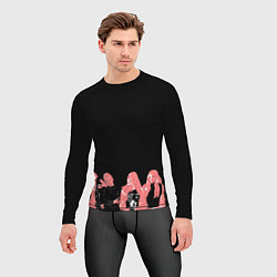 Рашгард мужской Black pink на черном, цвет: 3D-принт — фото 2