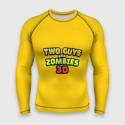 Мужской рашгард Two Guys & Zombies 3D - Лого на желтом