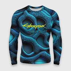 Мужской рашгард Cyberpunk 2077 phantom liberty blue abstract