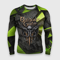 Рашгард мужской Baldurs Gate 3 logo green abstract, цвет: 3D-принт