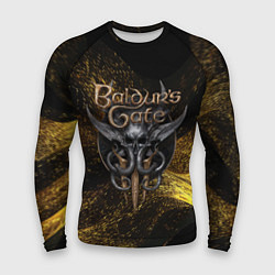 Мужской рашгард Baldurs Gate 3 logo gold black