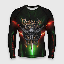Рашгард мужской Baldurs Gate 3 logo green red light, цвет: 3D-принт