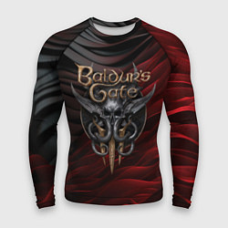 Рашгард мужской Baldurs Gate 3 logo dark red black, цвет: 3D-принт