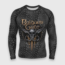 Рашгард мужской Baldurs Gate 3 logo dark black, цвет: 3D-принт