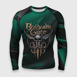 Рашгард мужской Baldurs Gate 3 logo green geometry, цвет: 3D-принт