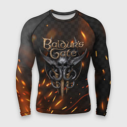 Рашгард мужской Baldurs Gate 3 logo fire, цвет: 3D-принт